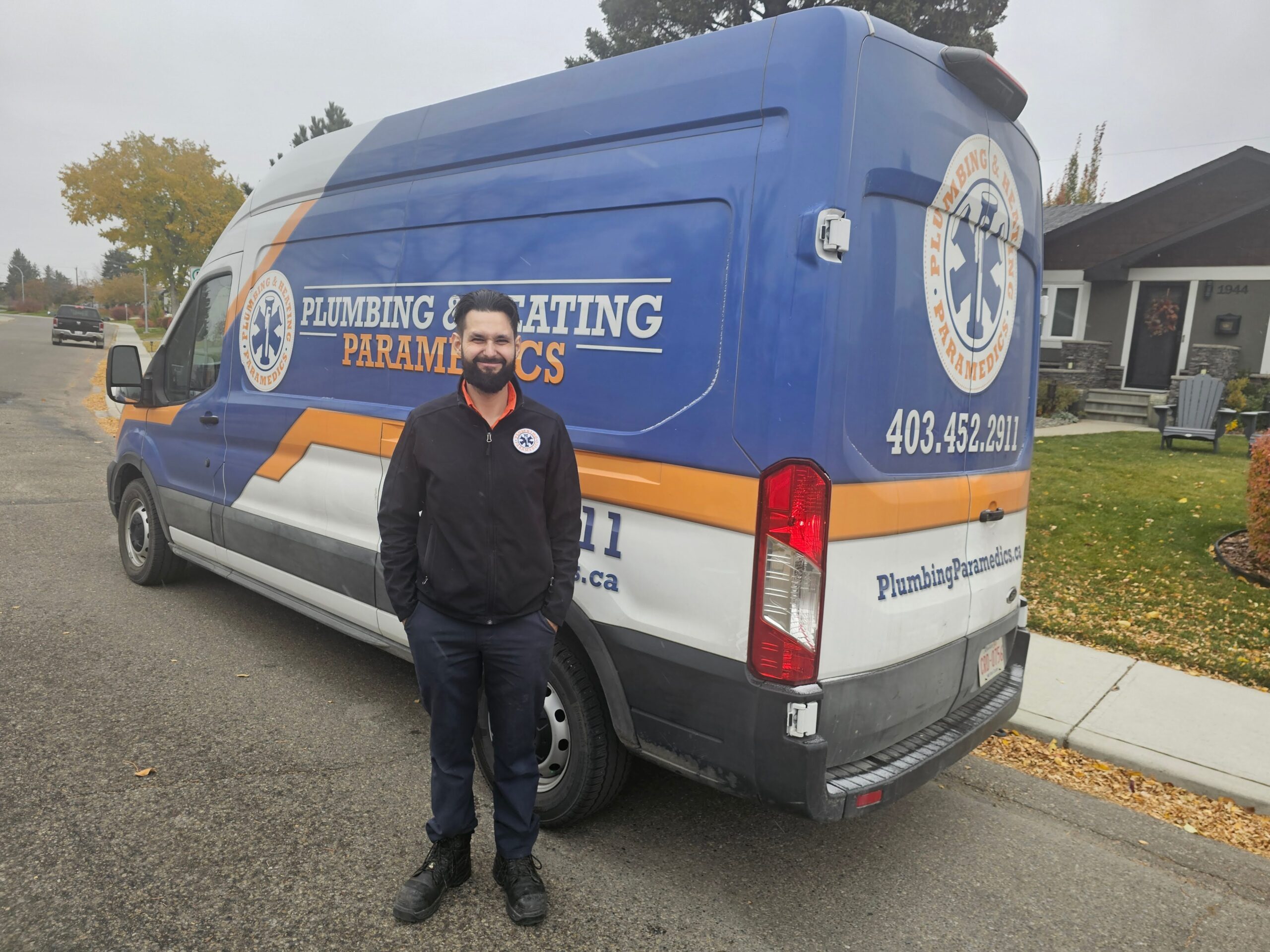 Plumbing Paramedics employee are being ready to clean dryer vent in Balzac, AB